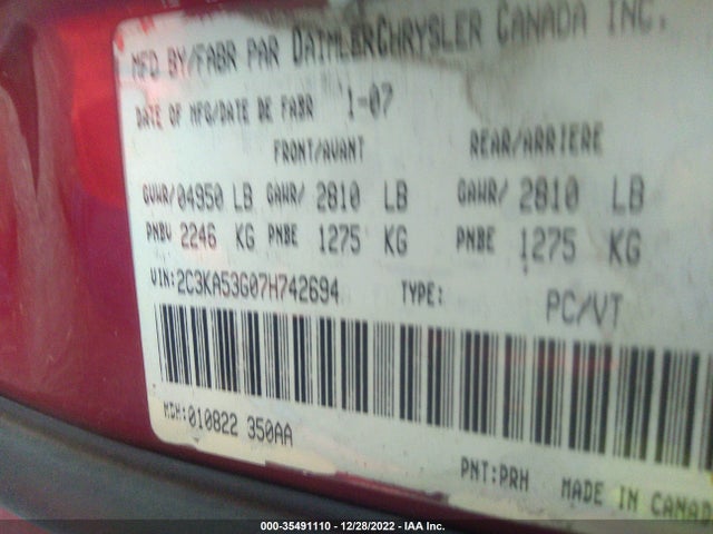 Chrysler 300 2007 2C3KA53G07H742694 Image 10