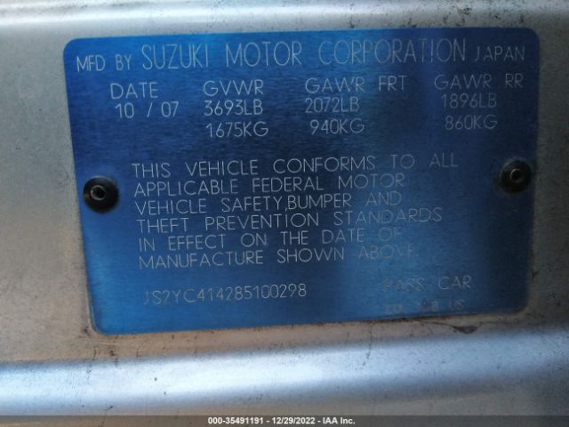 JS2YC414285100298 Suzuki Sx4 Sport