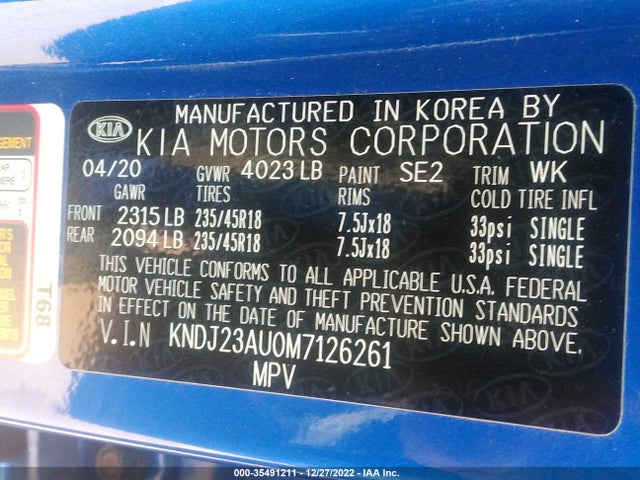 2021 Kia Soul, VIN: KNDJ23AU0M7126261