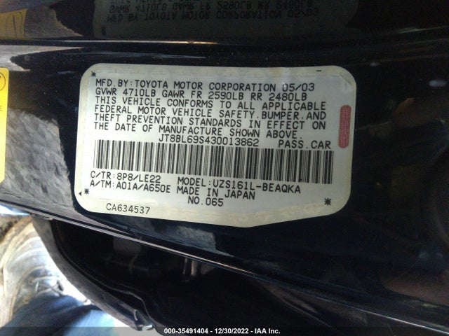 JT8BL69S430013862 Lexus GS 430