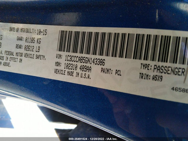 1C3CCCAB5GN143386 Chrysler 200 Limited