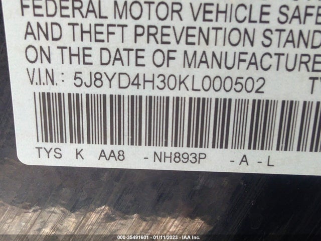 2019 Acura MDX, VIN: 5J8YD4H30KL000502