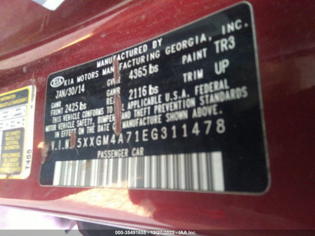 5XXGM4A71EG311478 KIA Optima Lx