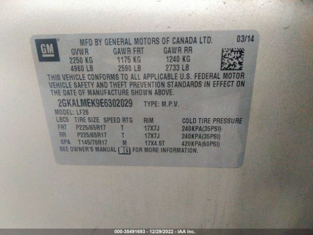 2GKALMEK9E6302029 GMC Terrain Sle