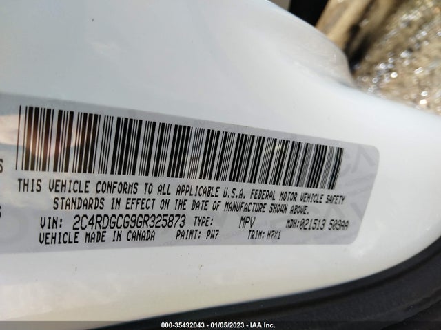 2016 Dodge Grand Caravan, VIN: 2C4RDGCG9GR325873