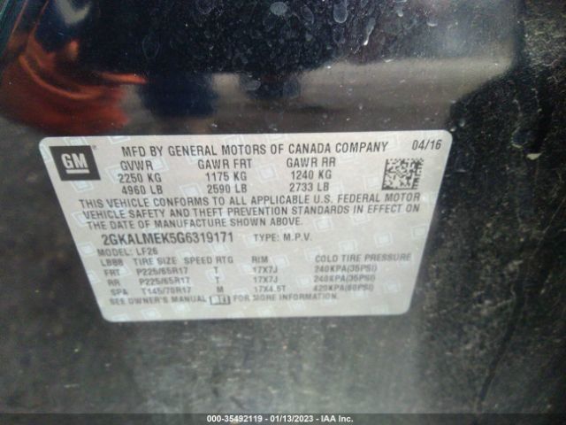 2GKALMEK5G6319171 GMC Terrain Sle