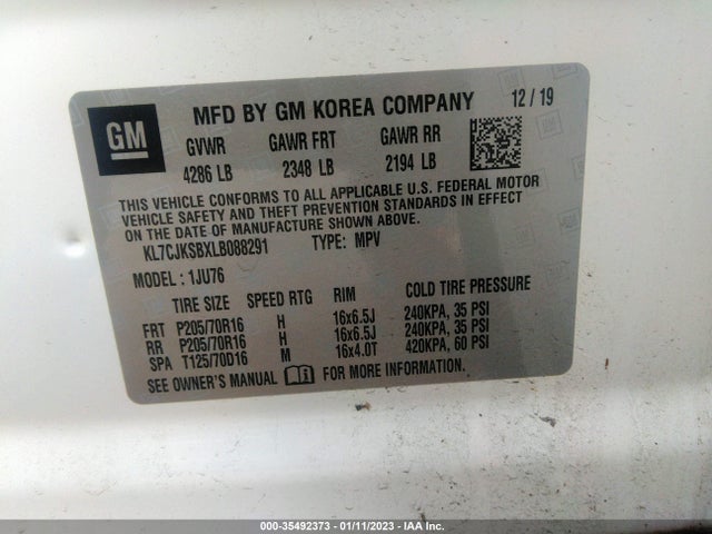 Chevrolet TRAX LS 2020 KL7CJKSBXLB088291 Image 11