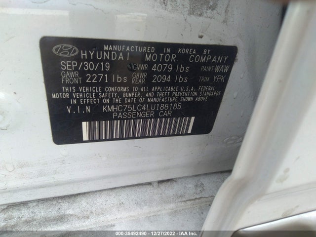 2020 Hyundai Ioniq, VIN: KMHC75LC4LU188185