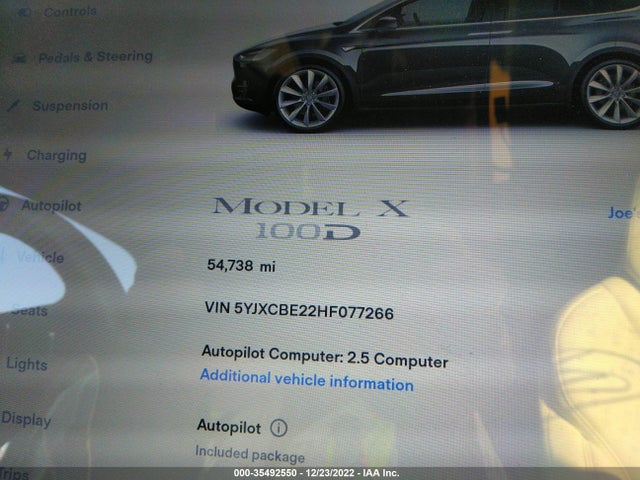 Tesla Model X 90d/75d/100d 2017 5YJXCBE22HF077266 Image 9