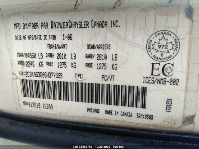 Chrysler 300 2006 2C3KA53G06H377559 Image 10