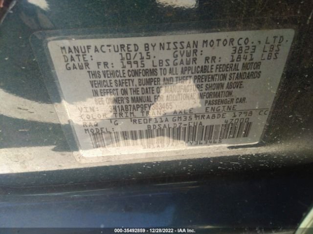 3N1AB7AP9FY363465 Nissan SENTRA SV