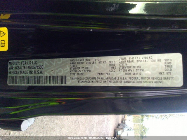 2021 Jeep Gladiator, VIN: 1C6JJTEG8ML574530