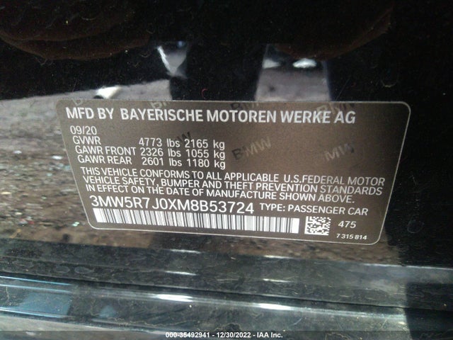BMW 3 Series 330i Xdrive 2021 аукцион фото