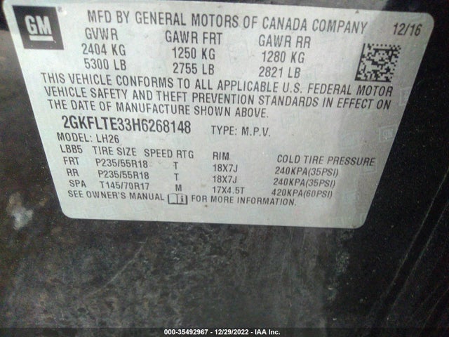 2017 GMC Terrain, VIN: 2GKFLTE33H6268148