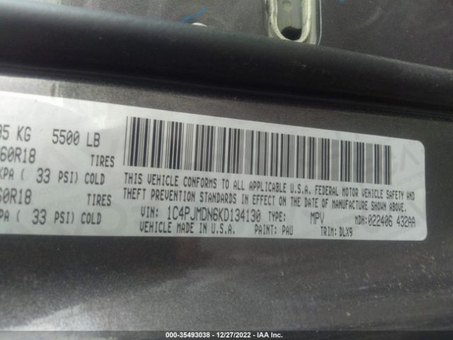 1C4PJMDN6KD134130 Jeep Cherokee Limited