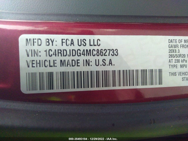 Dodge Durango Gt Plus 2021 1C4RDJDG4MC862733 Image 9