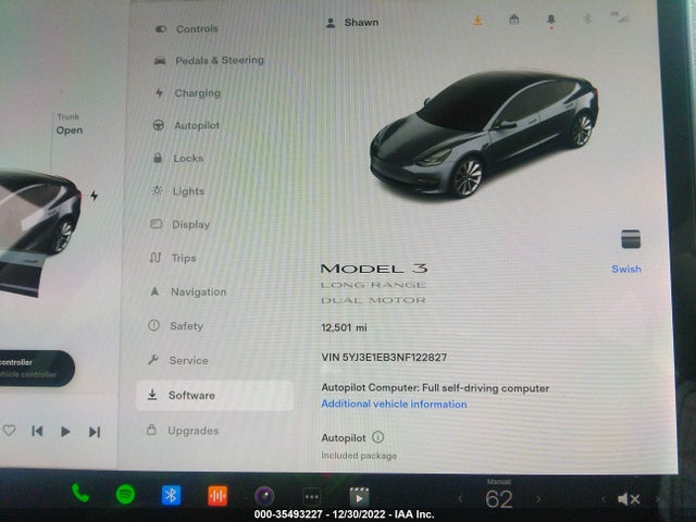 Tesla Model 3 Long Range 2022 5YJ3E1EB3NF122827 Image 7