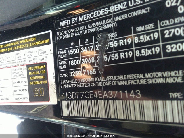 2014 Mercedes-Benz GL-Class, VIN: 4JGDF7CE4EA371143