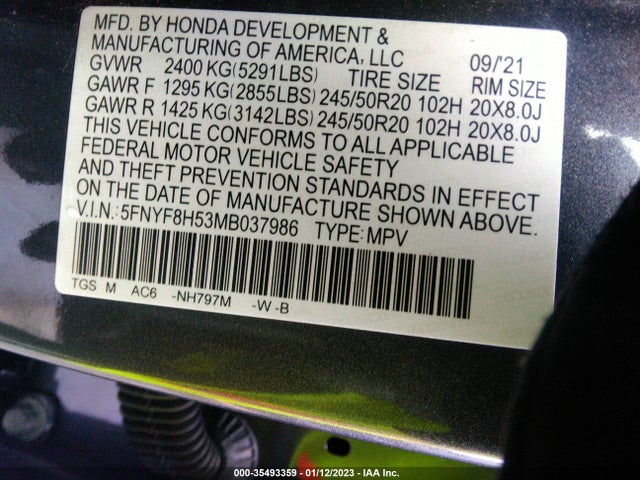 Honda Passport Ex-l 2021 5FNYF8H53MB037986 Image 10