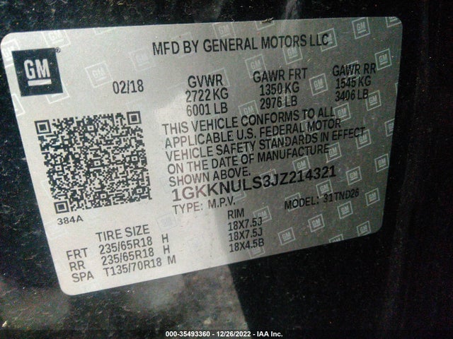 GMC ACADIA SLT 2018 1GKKNULS3JZ214321 Image 9