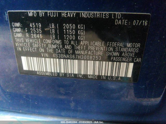4S3BNAS67H3008253 Subaru Legacy Sport