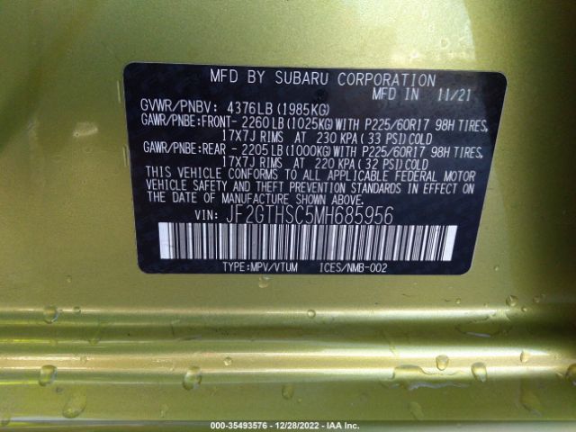 JF2GTHSC5MH685956 Subaru Crosstrek Sport
