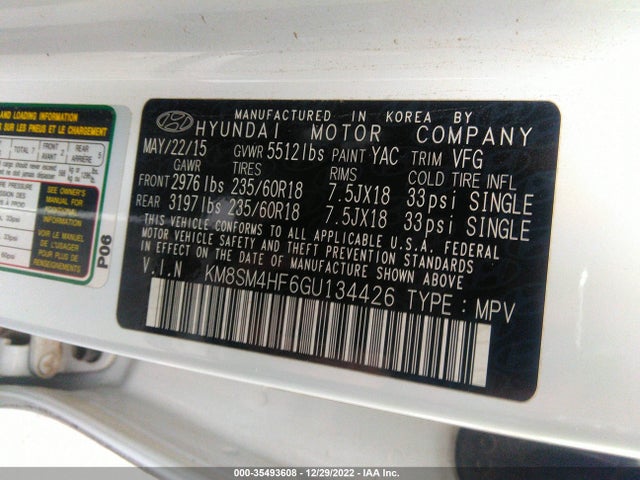 Hyundai Santa Fe Se 2016 KM8SM4HF6GU134426 Image 11