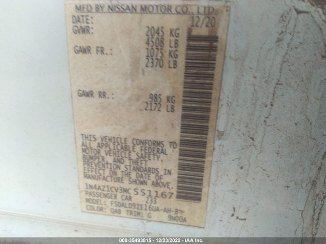 2021 Nissan Leaf, VIN: 1N4AZ1CV3MC551167