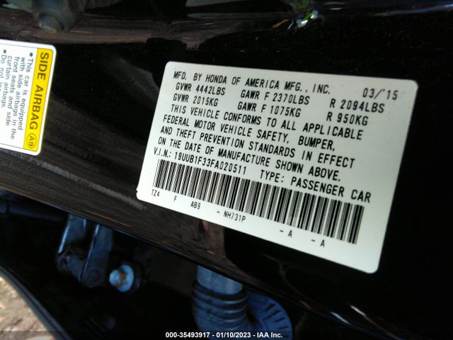 Acura TLX 2015 19UUB1F33FA020511 Image 9