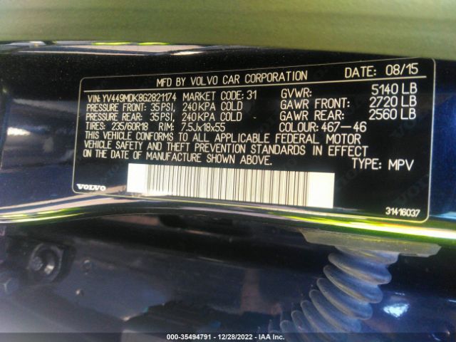 YV449MDK8G2821174 Volvo Xc60 T6 Drive-e