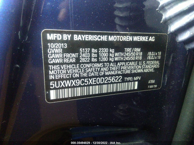 BMW X3 Xdrive28i 2014 5UXWX9C5XE0D25622 Image 9