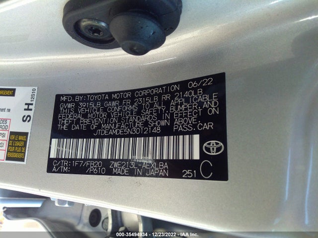 2022 Toyota Corolla, VIN: JTDEAMDE5N3012148