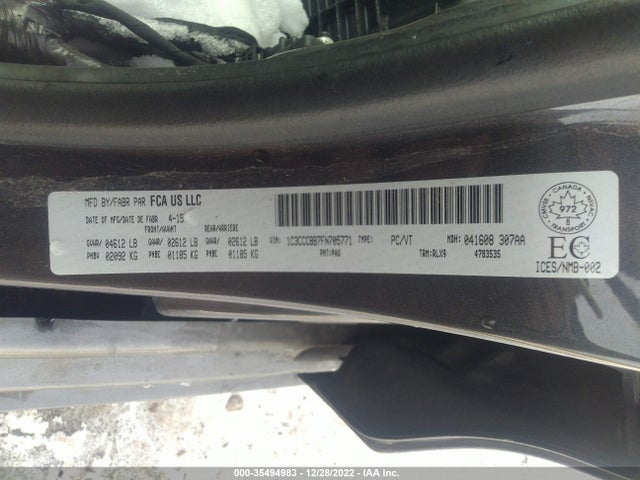 2015 CHRYSLER 200 S VIN: 1C3CCCBB7FN705771