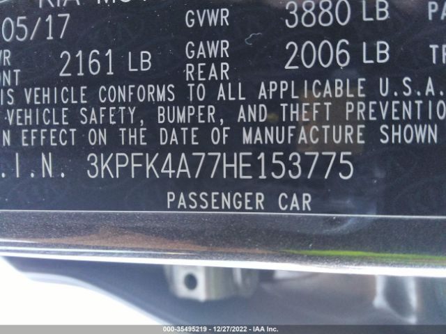 3KPFK4A77HE153775 KIA FORTE LX