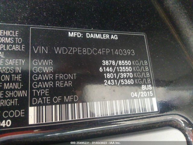 WDZPE8DC4FP140393 Mercedes-Benz Sprinter 2500 High  Roof