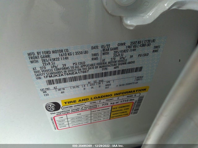 2022 Ford Expedition, VIN: 1FMJK2AT6NEA17667