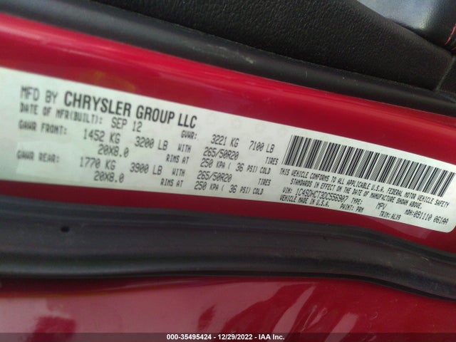 2013 DODGE DURANGO R/T VIN: 1C4SDHCT3DC556907