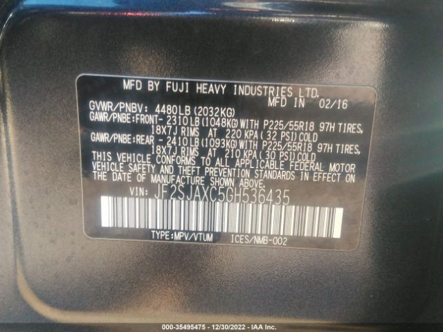 JF2SJAXC5GH536435 Subaru Forester 2.5i Touring
