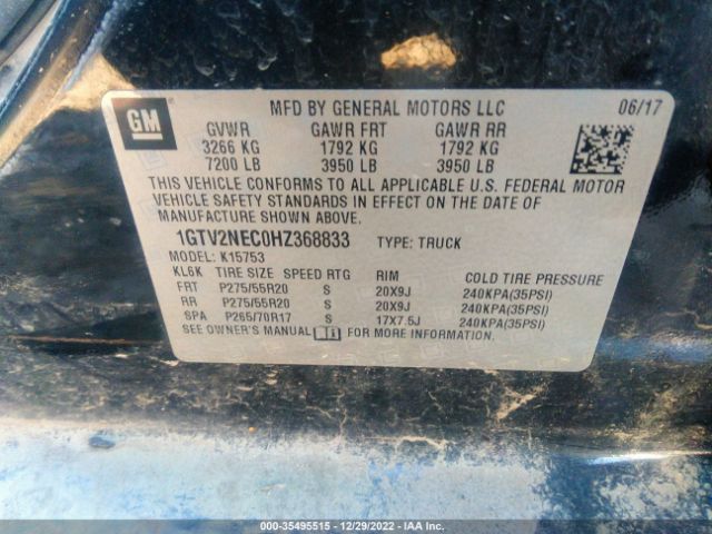 1GTV2NEC0HZ368833 GMC Sierra 1500 Slt