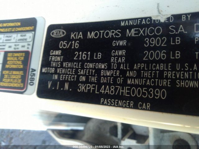 3KPFL4A87HE005390 KIA FORTE EX