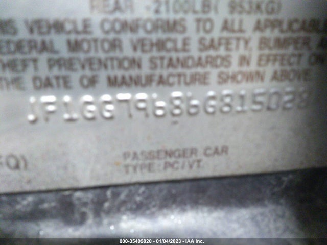2006 SUBARU IMPREZA WAGON WRX VIN: JF1GG79686G815028