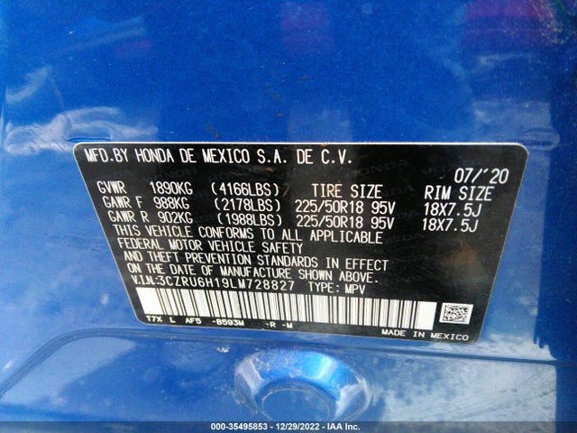 2020 Honda HR-V, VIN: 3CZRU6H19LM728827