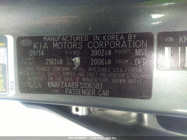 KNAFZ4A81F5336583 KIA FORTE EX