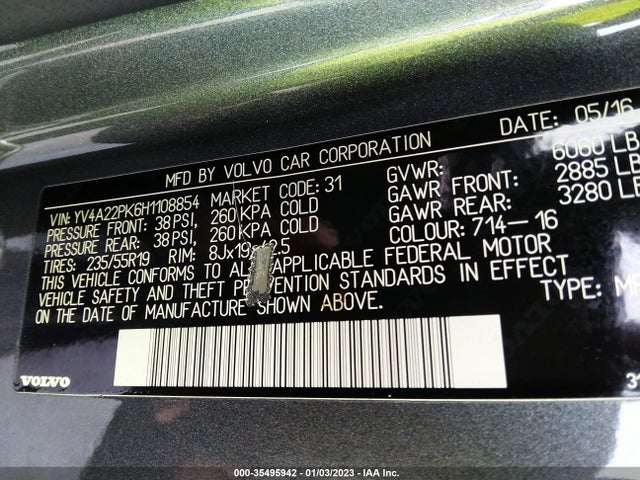 2017 Volvo XC90, VIN: YV4A22PK6H1108854