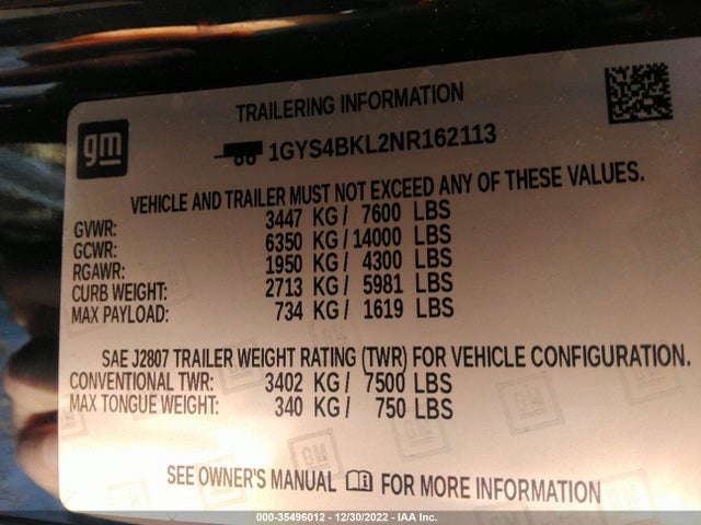 Cadillac Escalade 2022 1GYS4BKL2NR162113 Image 9