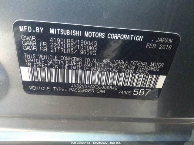 Mitsubishi Lancer Sel 2016 JA32V2FWXGU009842 Image 9