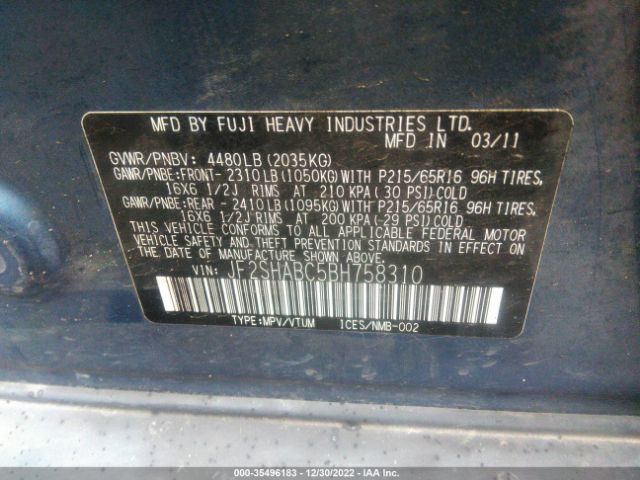 JF2SHABC5BH758310 Subaru Forester 2.5x