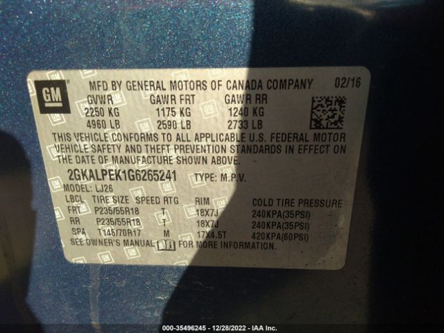 2GKALPEK1G6265241 GMC Terrain Slt