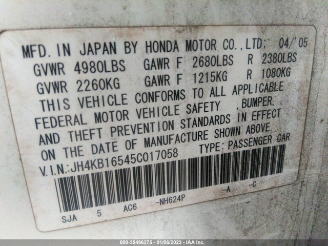 Acura RL 2005 JH4KB16545C017058 Image 11