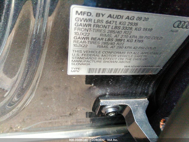 2021 Audi Q8, VIN: WA1EVAF14MD007166